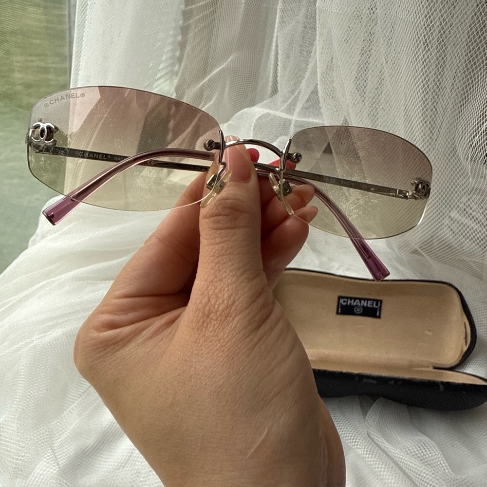 Authentic Vintage Chanel rimless sunglasses